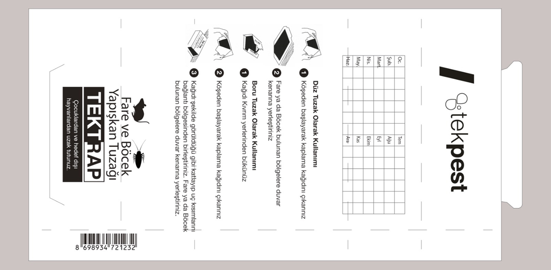 Fare Tutucu Yapışkan Plaka